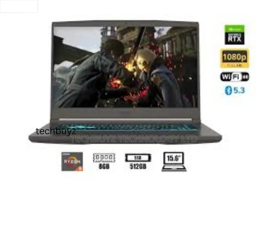 New Laptop MSI GF75 Thin 8GB AMD Ryzen 5 SSD 512GB