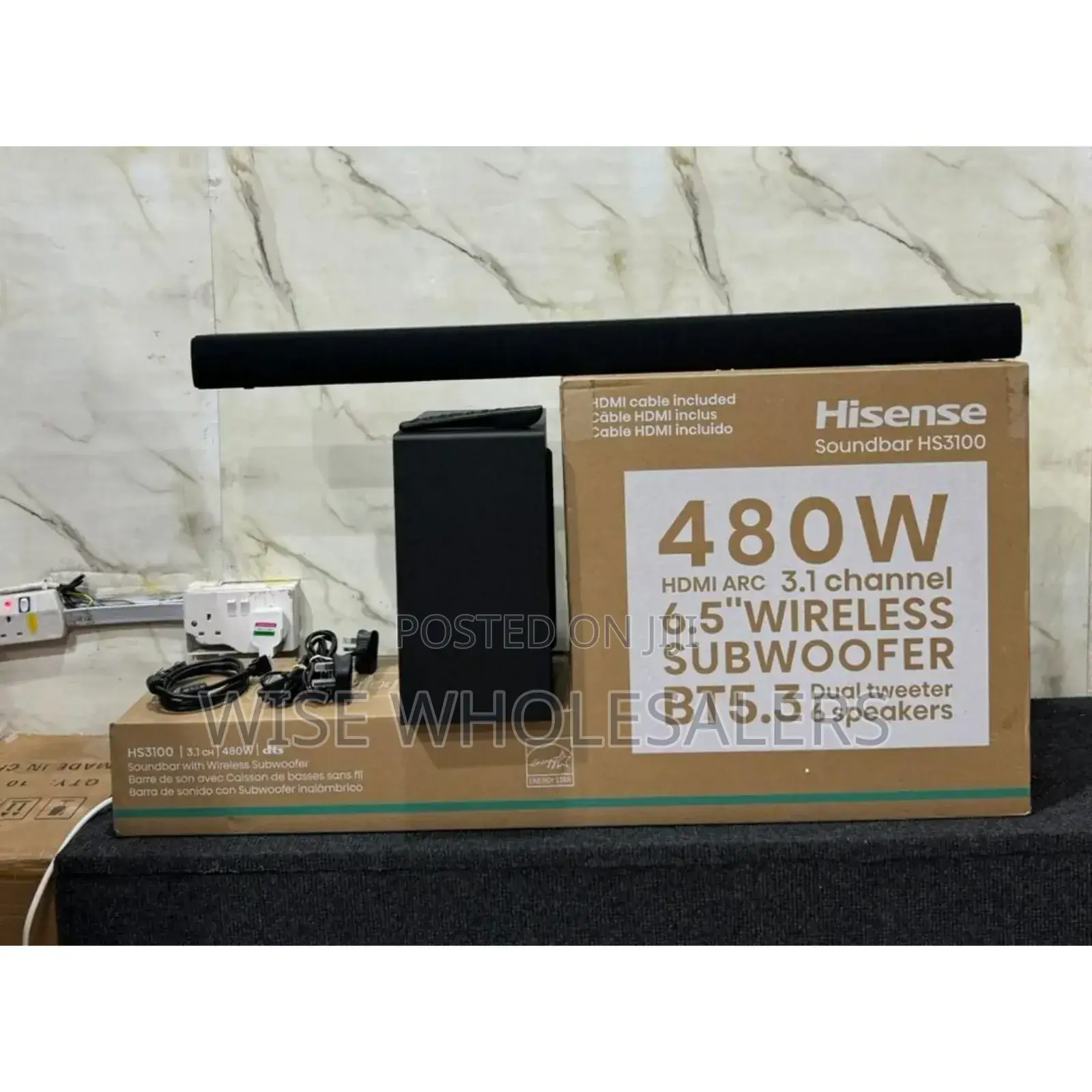 Hisense Soundbar Hs3100. It Is A 3.1 Channel Soundbar With A 480w √°°