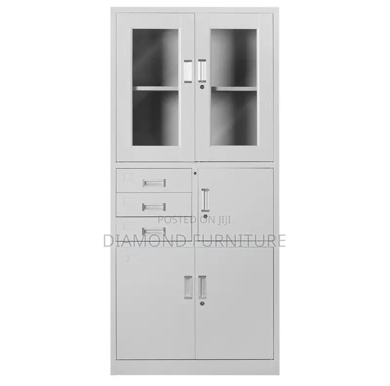 Office Furniture; {Half Glass Fronted Office Filing Cabinet With Safe}