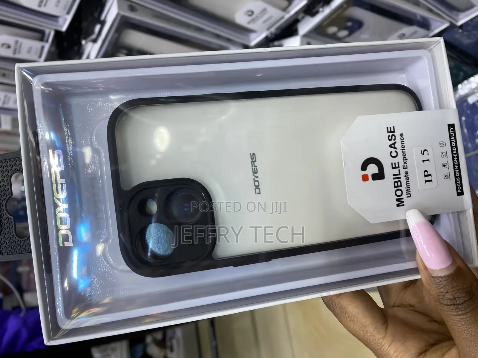 Covew Transparent Plastic Rubber Bumper Case for iPhone 15 Doyer