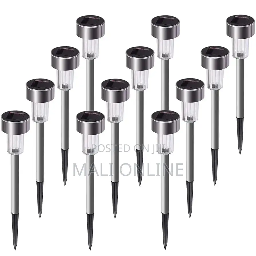12 Pack Stainless Steel Solar Garden Lights Outdoor Waterproof Led