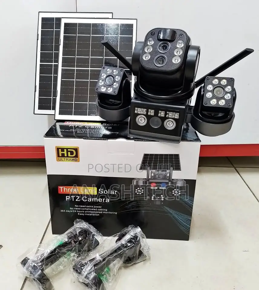 Triple Lens Solar 4g V380 Solar Powered 3 Lens 10x Zoom