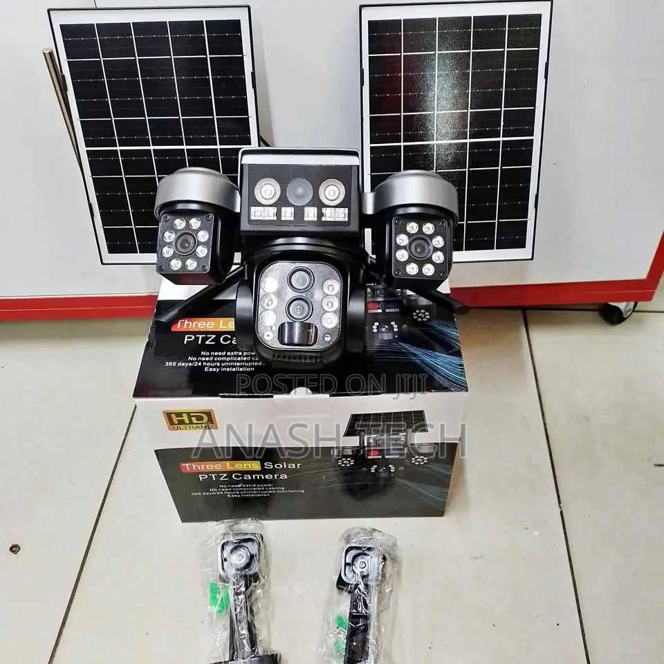 3lens Triple Lens 4g Solar PTZ Quality V380pro Camera With 10x Zoom