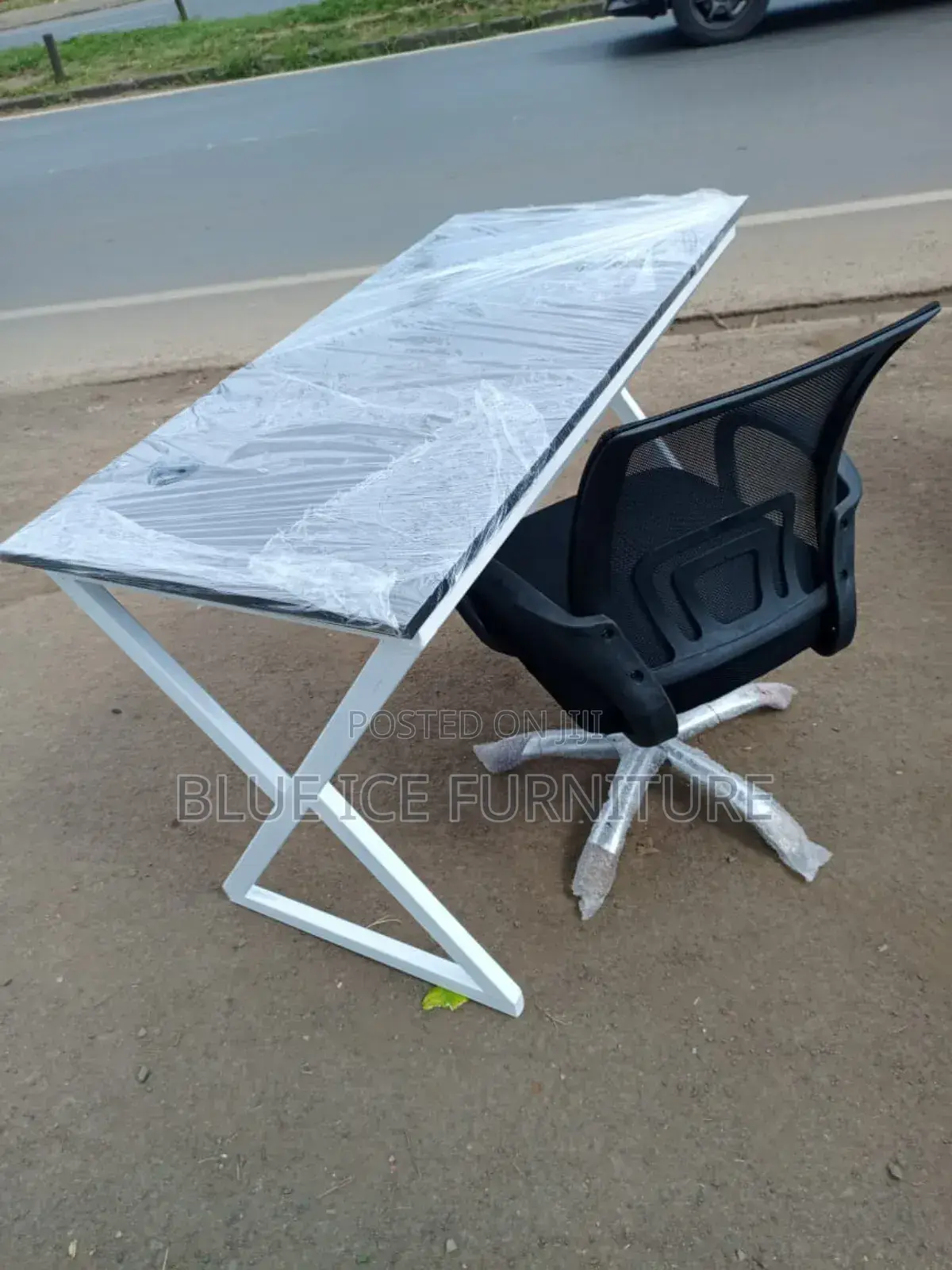 Office Table and Mesh Chair