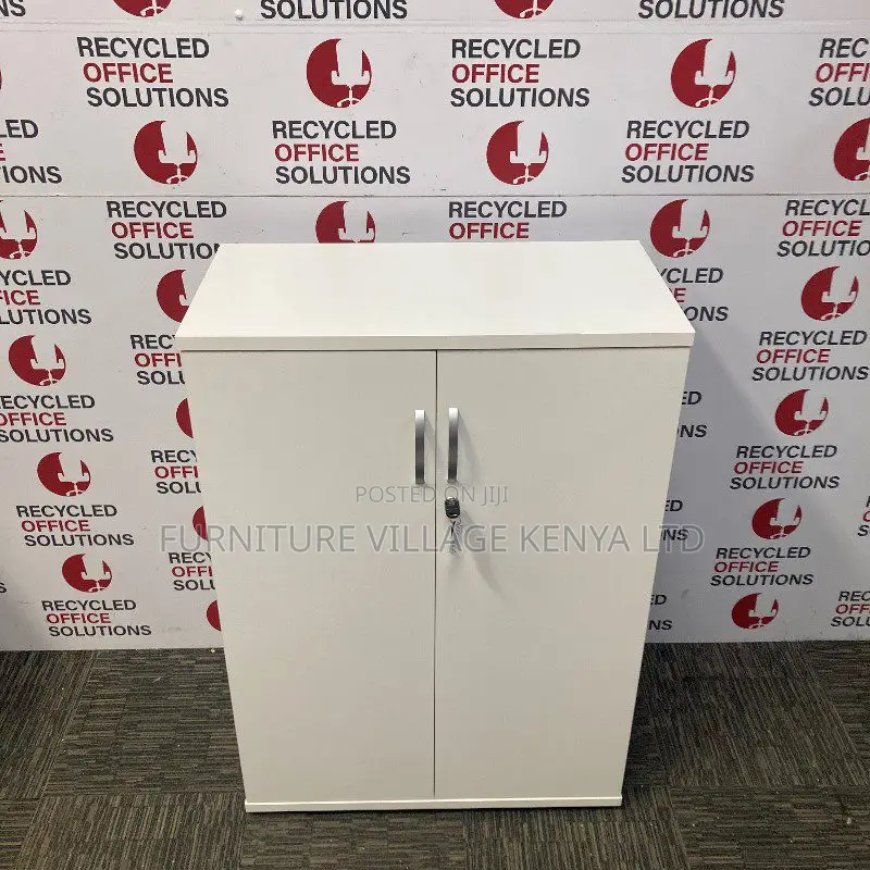 Cabinets: Pedestal Wooden 2-Door Credenza With Key Lock