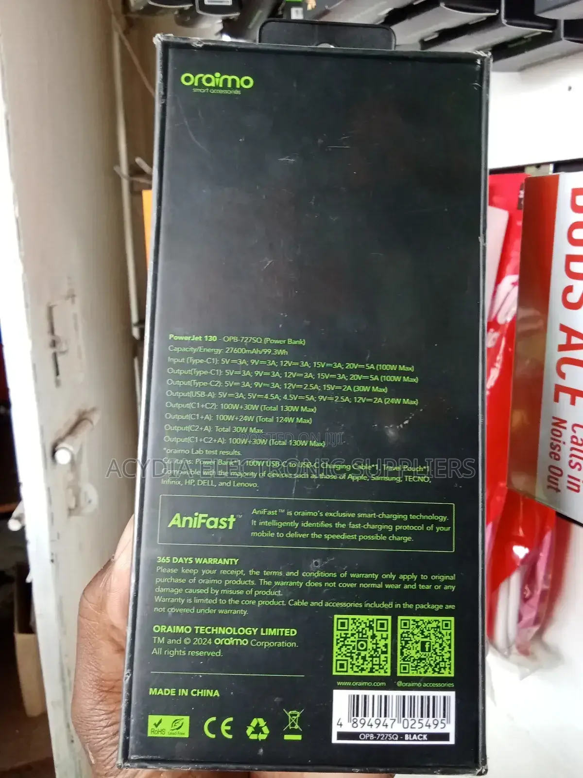 Oraimo 130 W Ultra Fast Power Jet 130 Power Banks