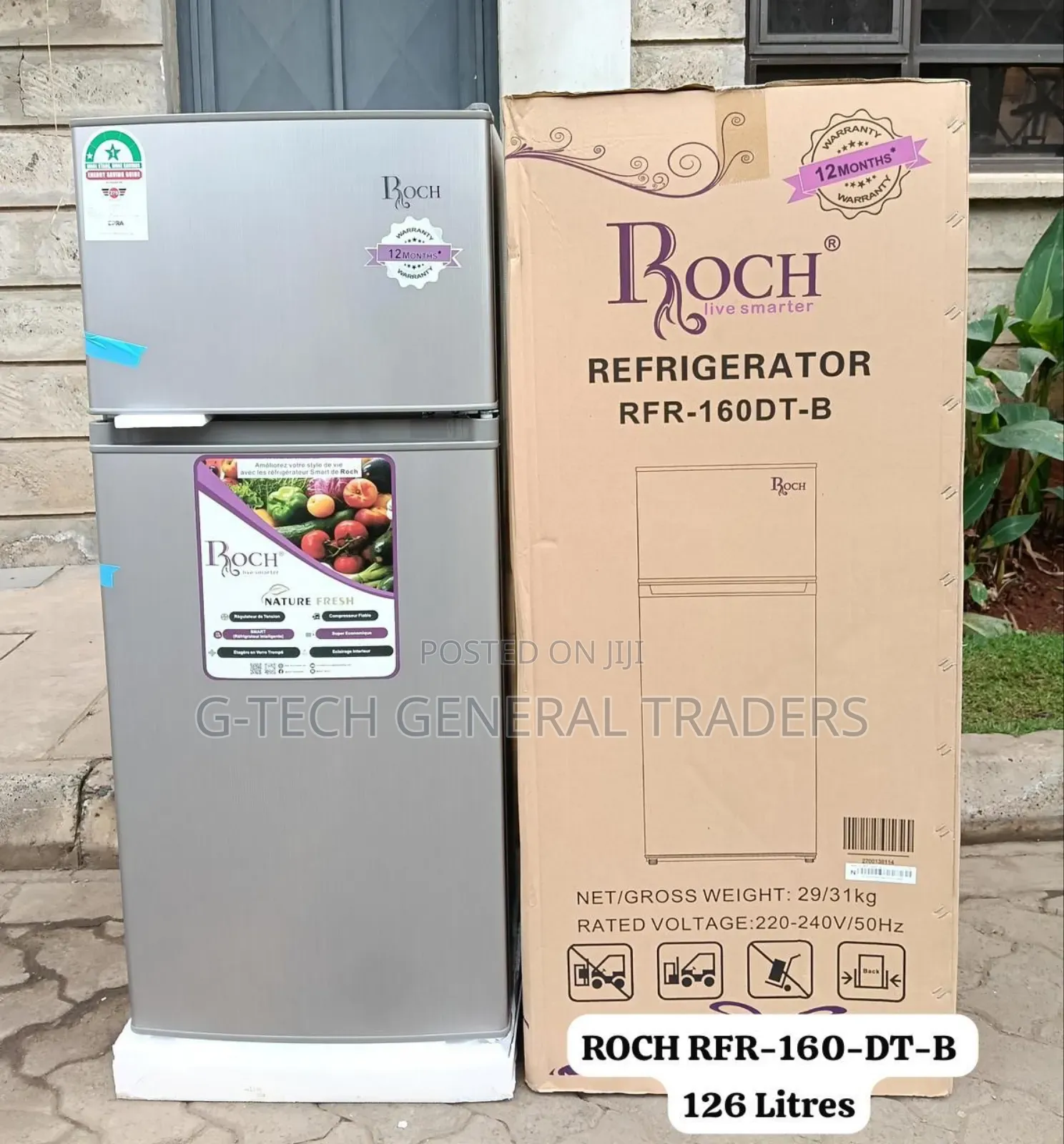 Roch 125l Double Door Direct Cool Refrigerator Rfr-160dt-i
