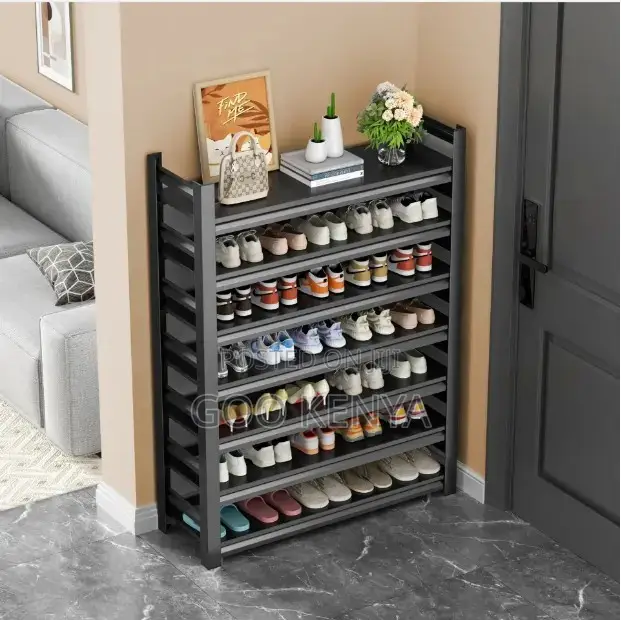 Home Shoe Rack; Metal Shoe Organizer With 6 Layers