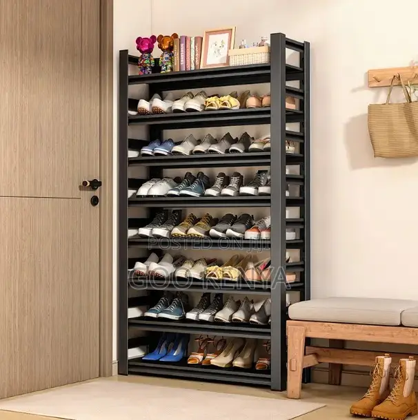 Home Shoe Rack; Metal Shoe Organizer With 6 Layers