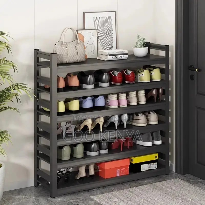 Home Shoe Rack; Metal Shoe Organizer With 6 Layers