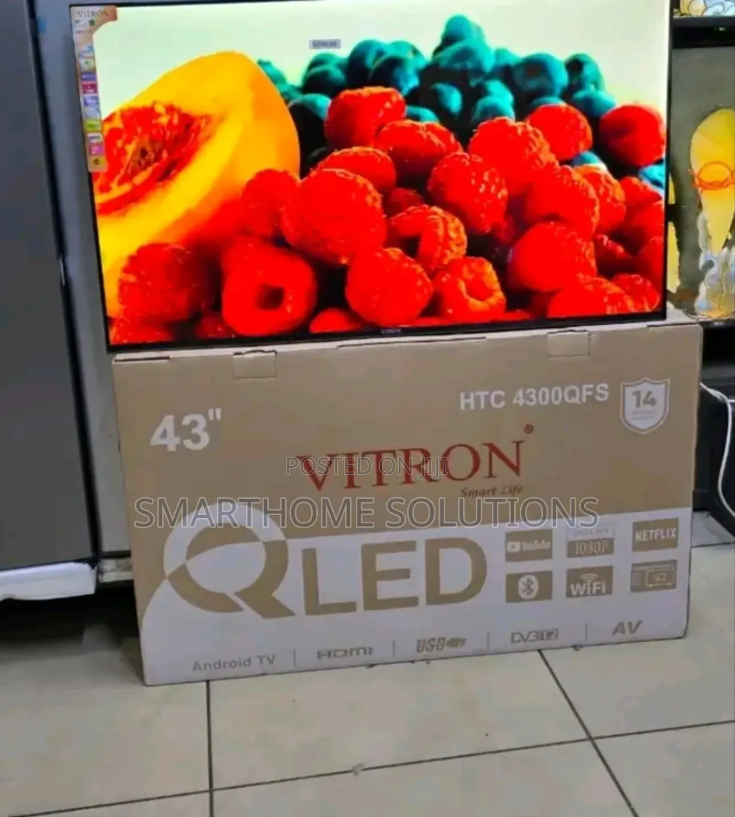 Vitron 43inch Qled Frameless 1080 Tv, Youtube, Netflix