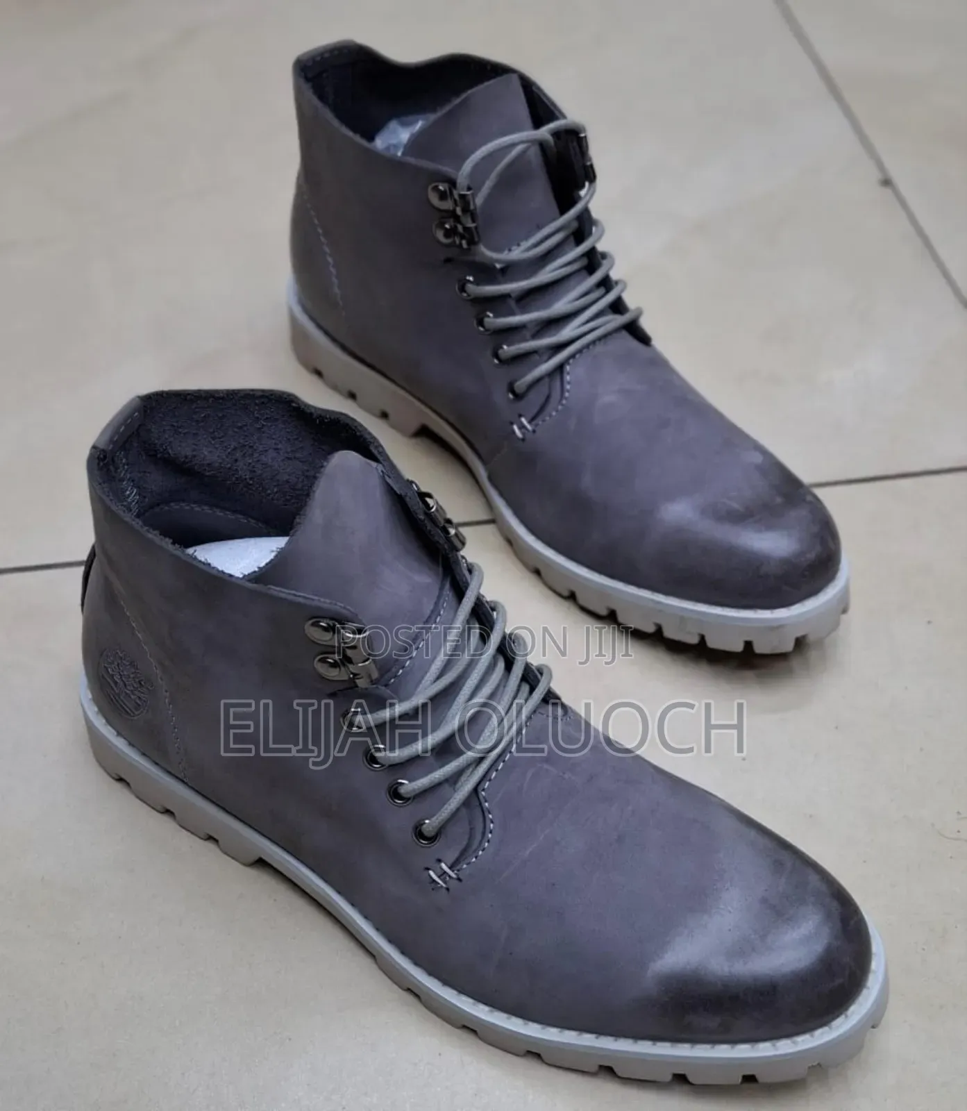 Ash Grey Leather Boots Timberland