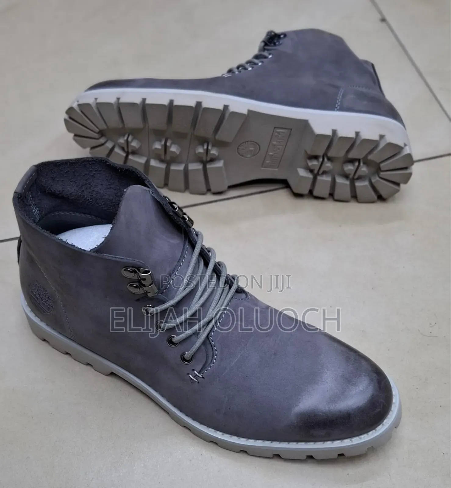 Ash Grey Leather Boots Timberland