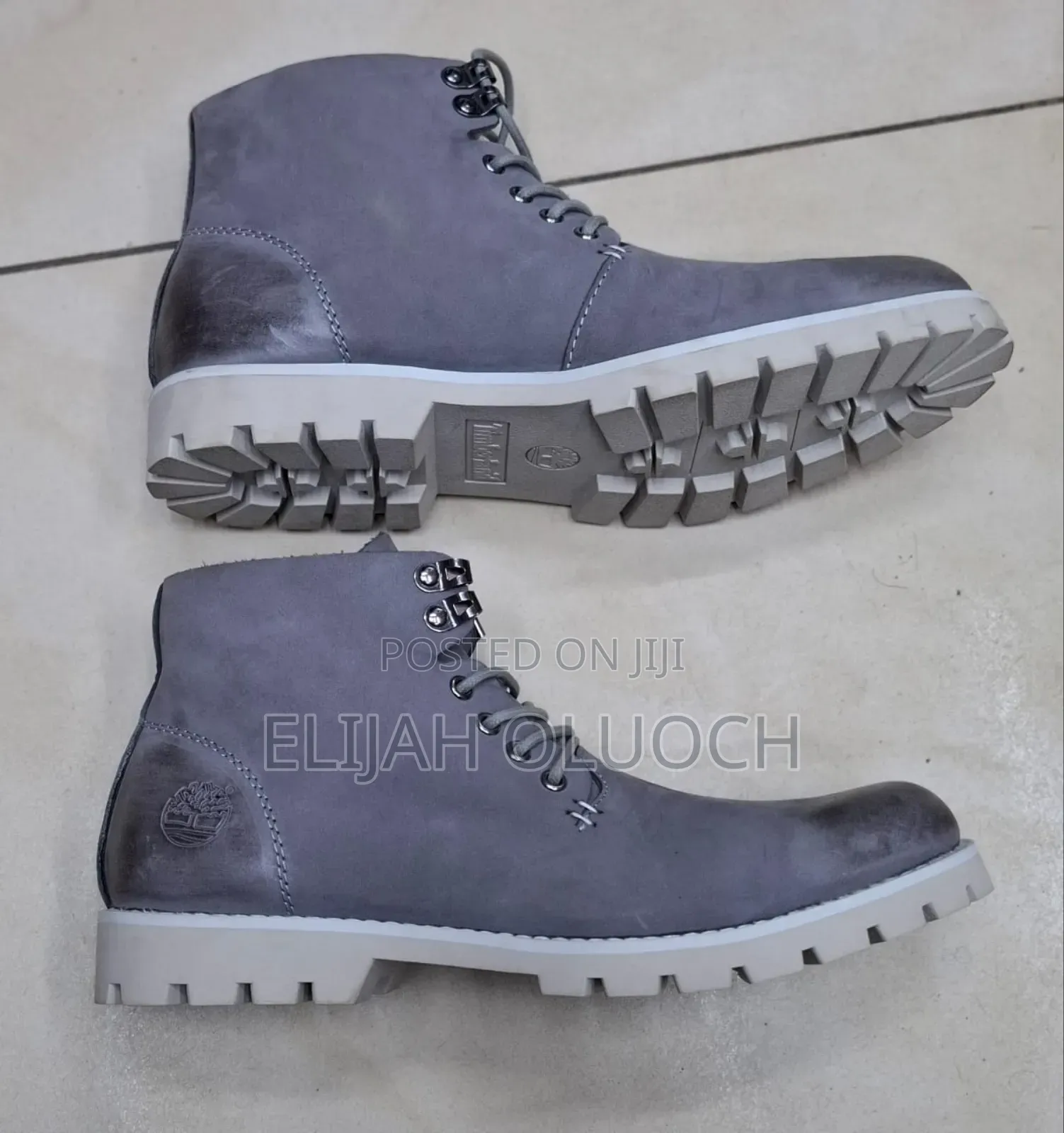Ash Grey Leather Boots Timberland