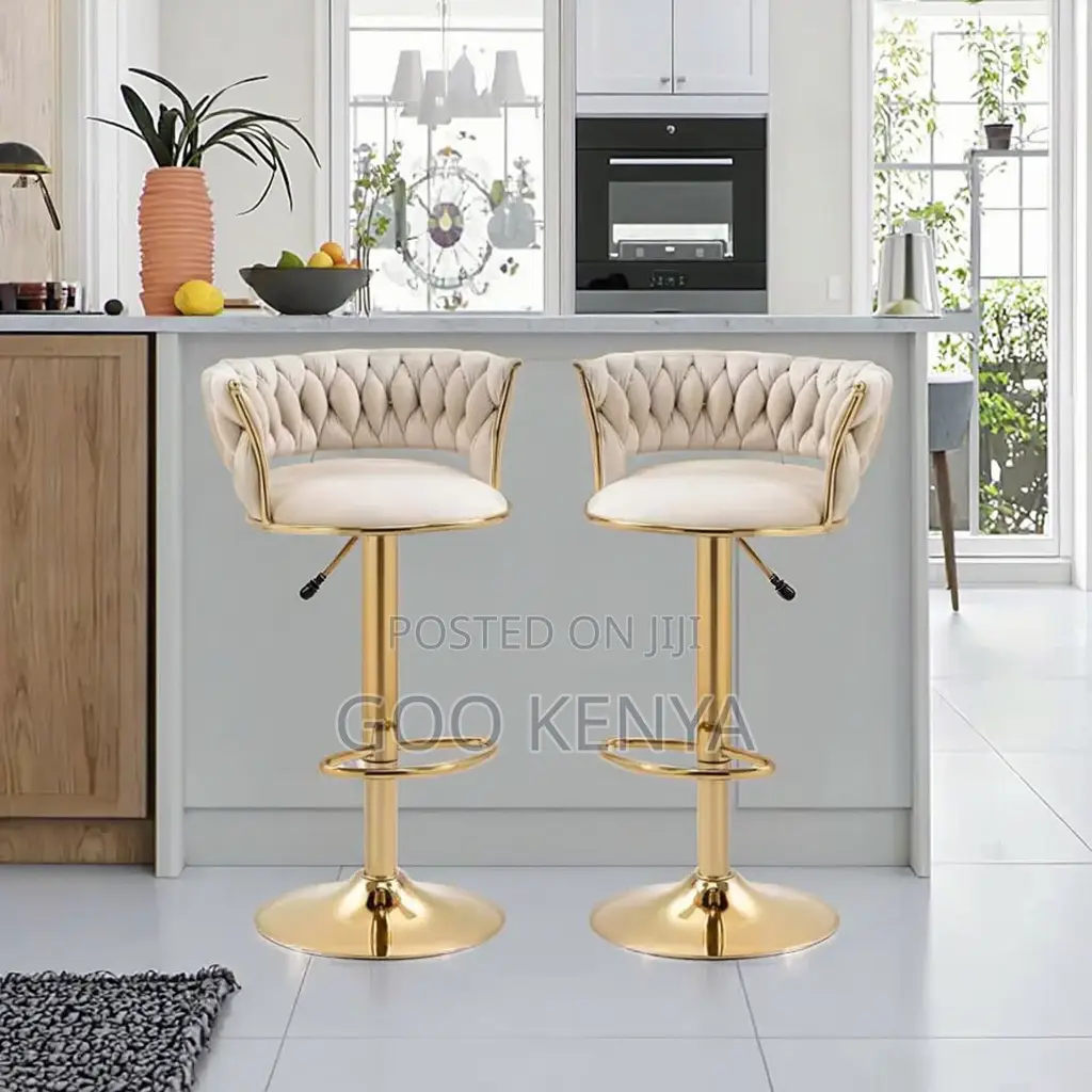 Home Bar Stool; Modern Velvet Counter Stool With Adjustable Height