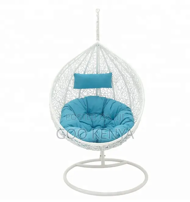Balcony Chair; Egg-Shaped Padded Hammock Lounger With Support Stand