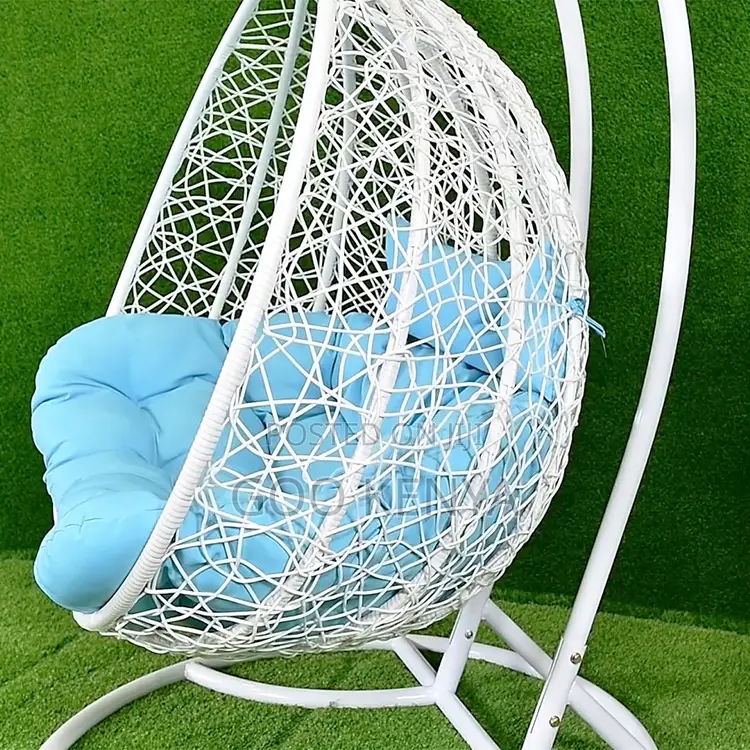 Balcony Chair; Egg-Shaped Padded Hammock Lounger With Support Stand