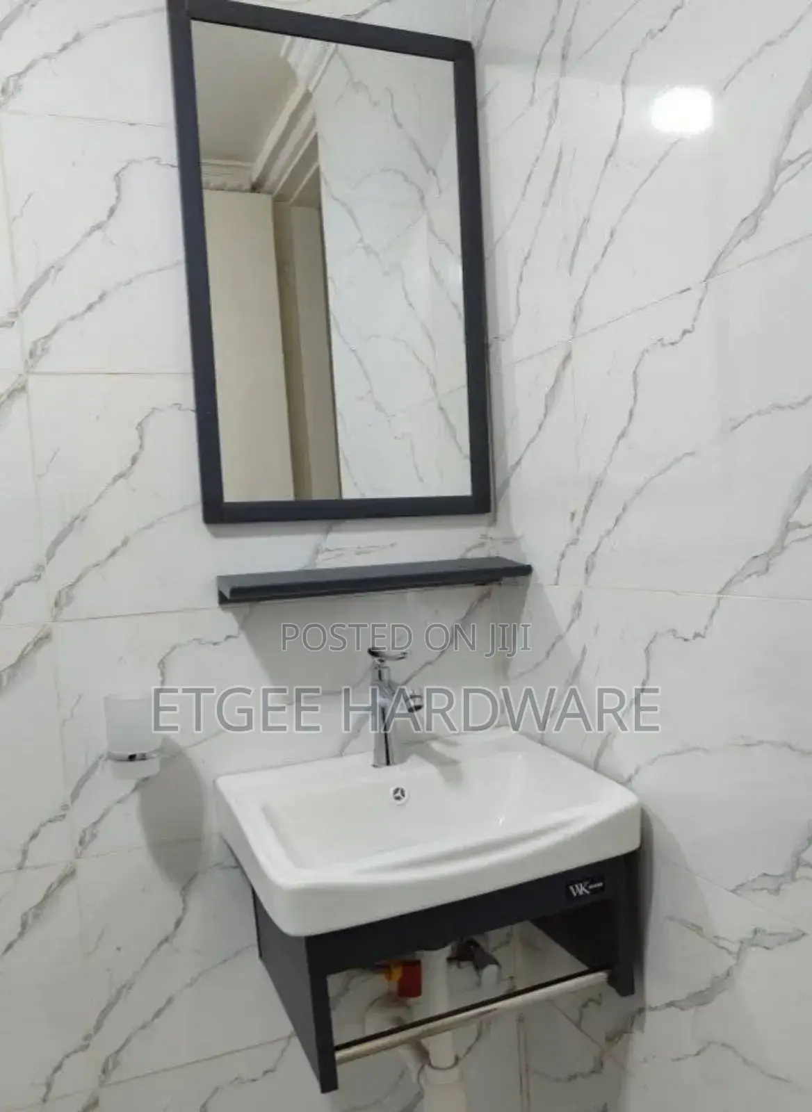Bathroom Cabinets 9907 Dark Grey With Mirror And Shelf