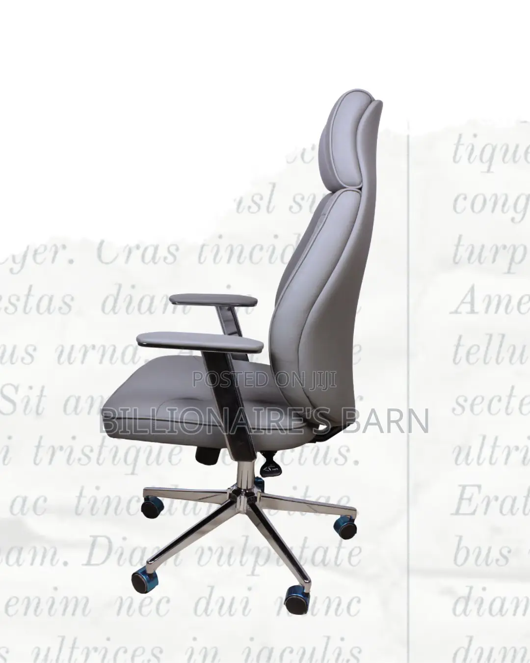Grey Executive Leather Office Chair | Orthopedic Adjustable Height