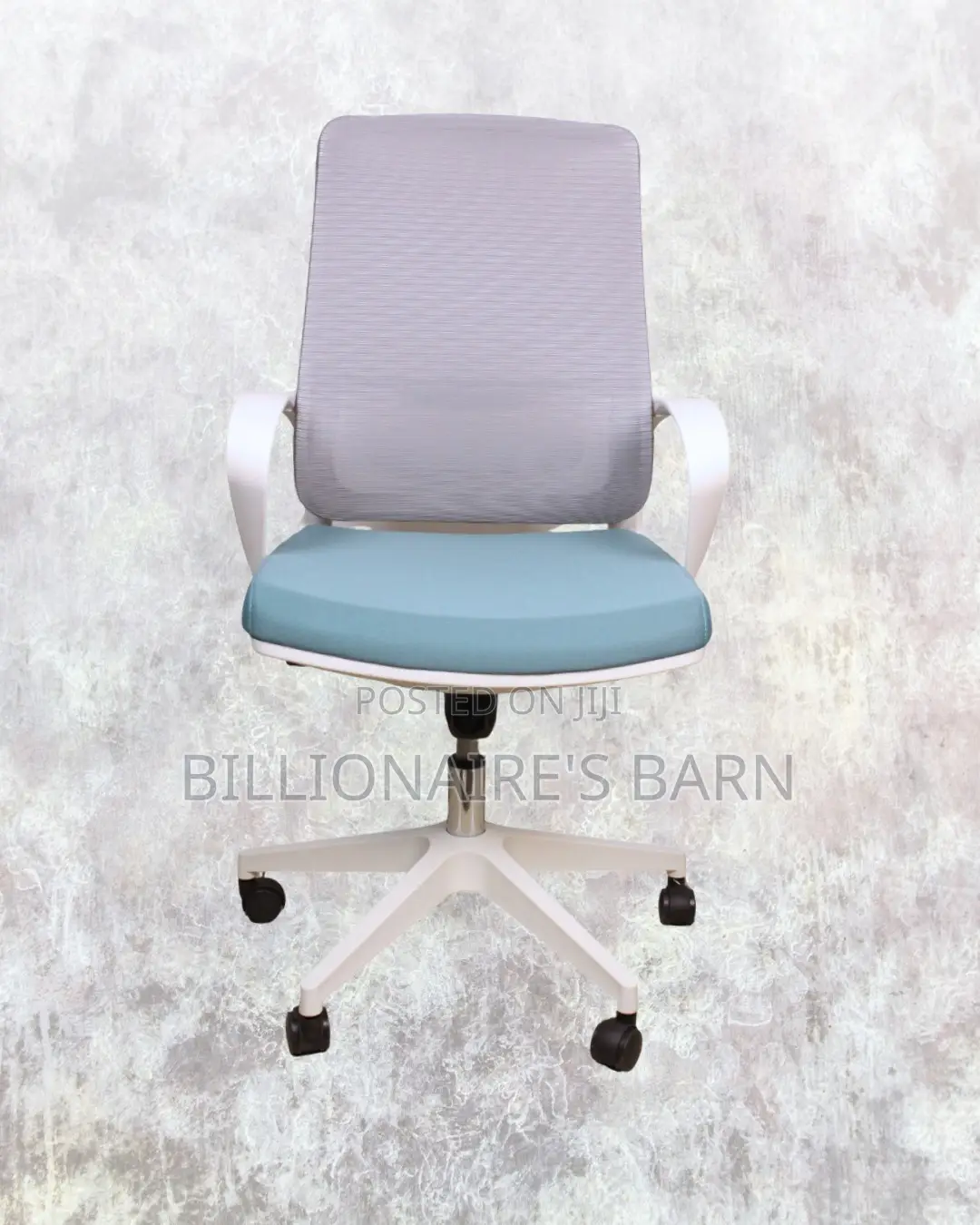 White Ergonomic Mesh Office Chair — Tilt Lock Mechanism #196