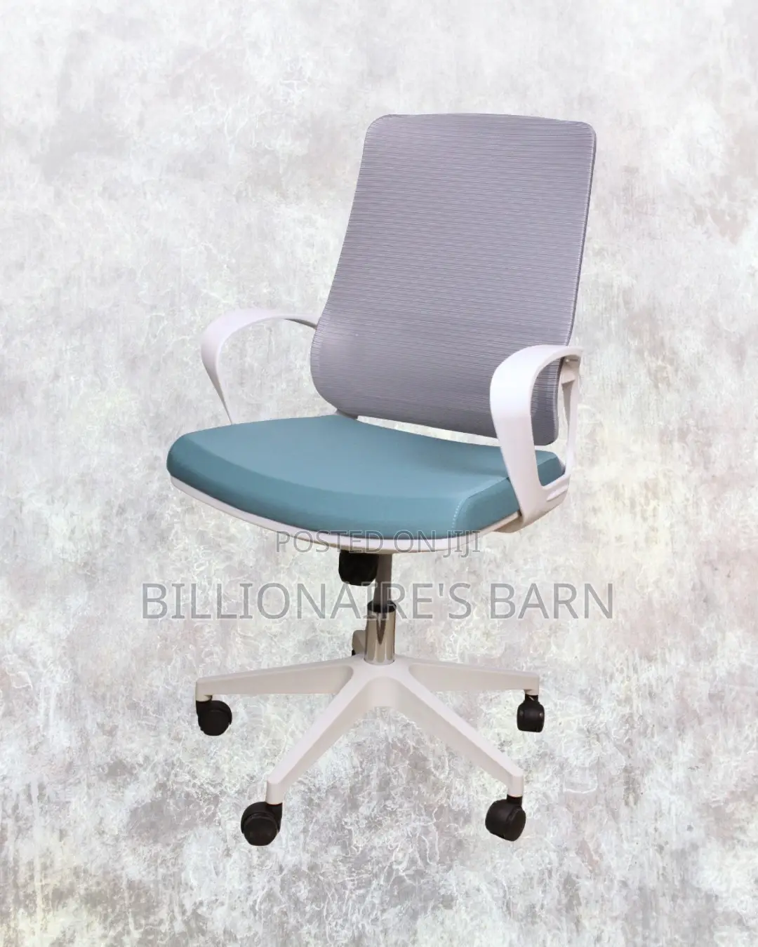 White Ergonomic Mesh Office Chair — Tilt Lock Mechanism #196