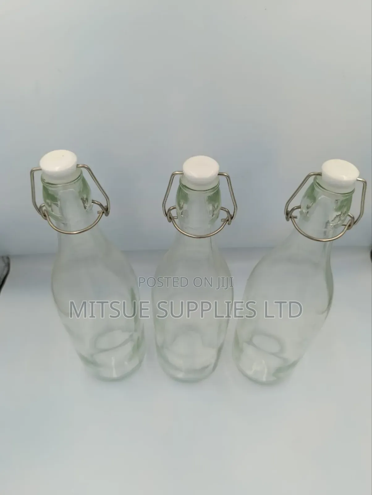 8 Glass Waterbottle 500ml With Flip Clip/Swing Lock Top - Brewing