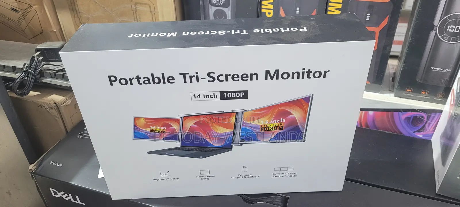 FHH Laptop Screen Extender 14" FHD 1080p Triple Monitor