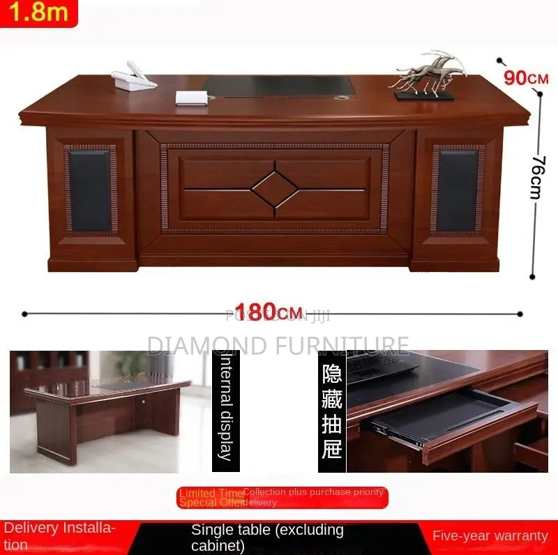 1800mm Premium Executive Wooden Office Desk