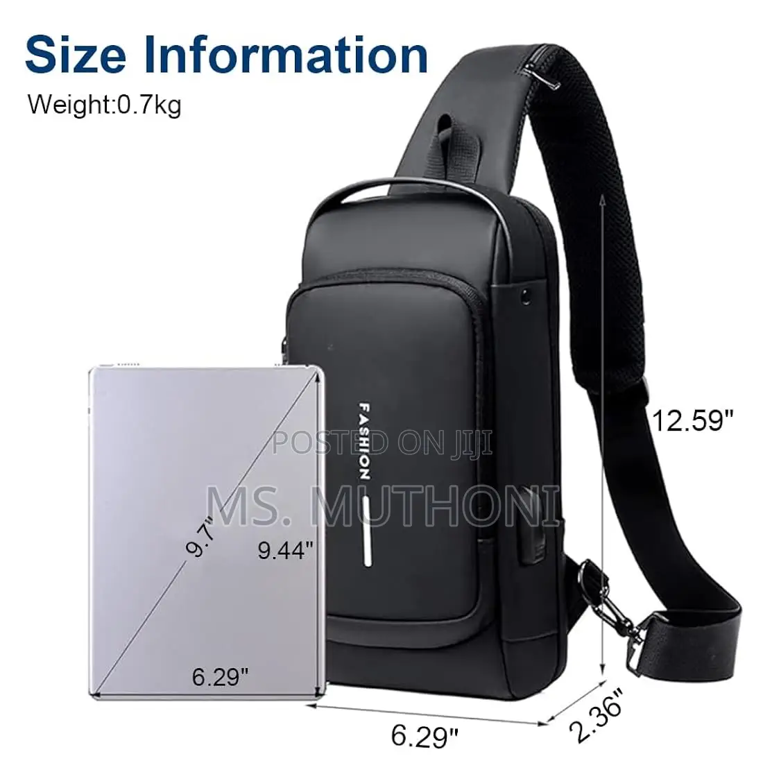 Anti Theft Sling Bag, Usb Charging Sport Sling Anti-Theft Shoulder Bag
