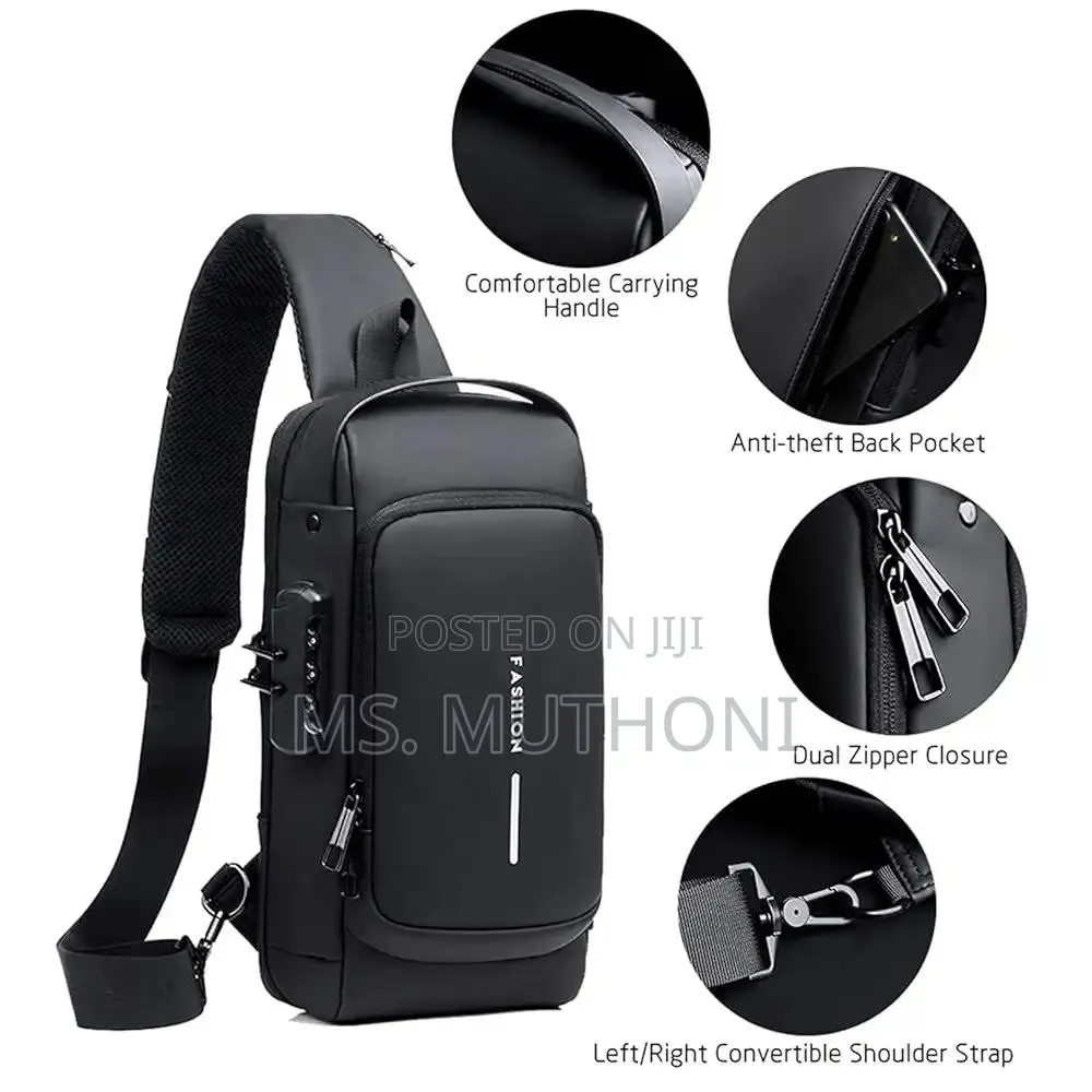 Anti Theft Sling Bag, Usb Charging Sport Sling Anti-Theft Shoulder Bag