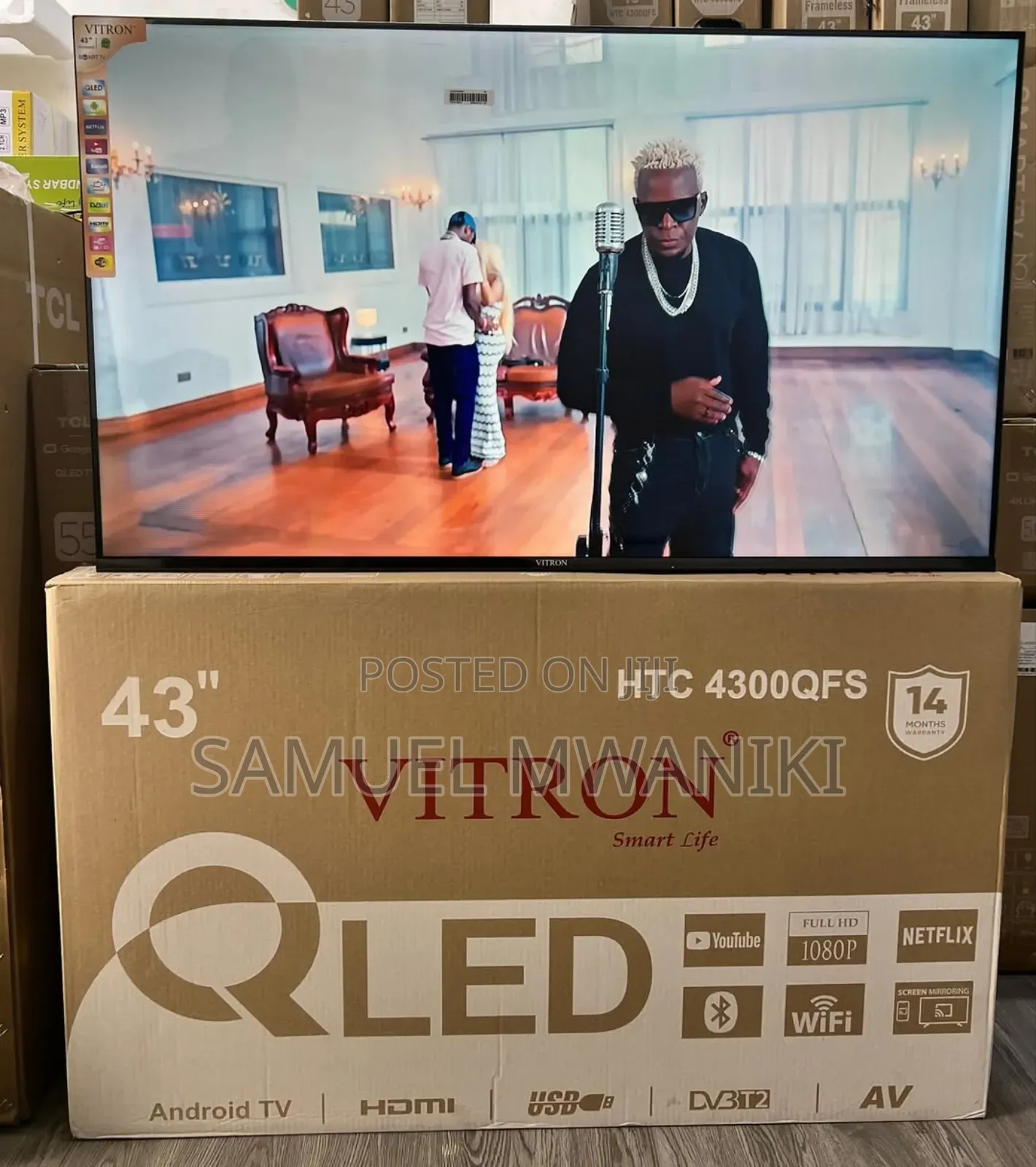 Vitron 43" Qled Smart TV Full Hd 1080p Youtube Netflix Bluetooth