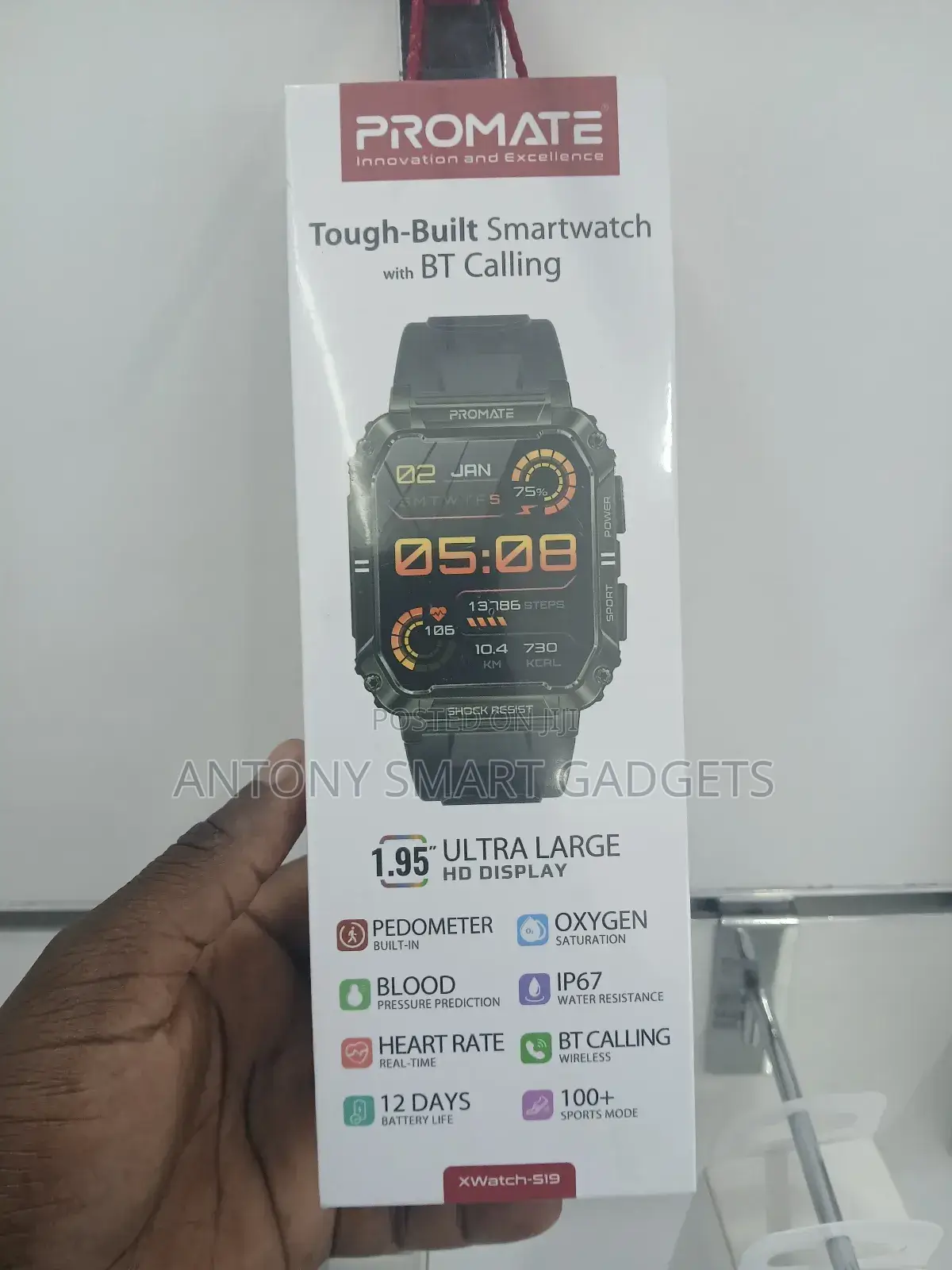 Promate Tough-Built Smartwatch With Bt Calling (Xwatch-S19)