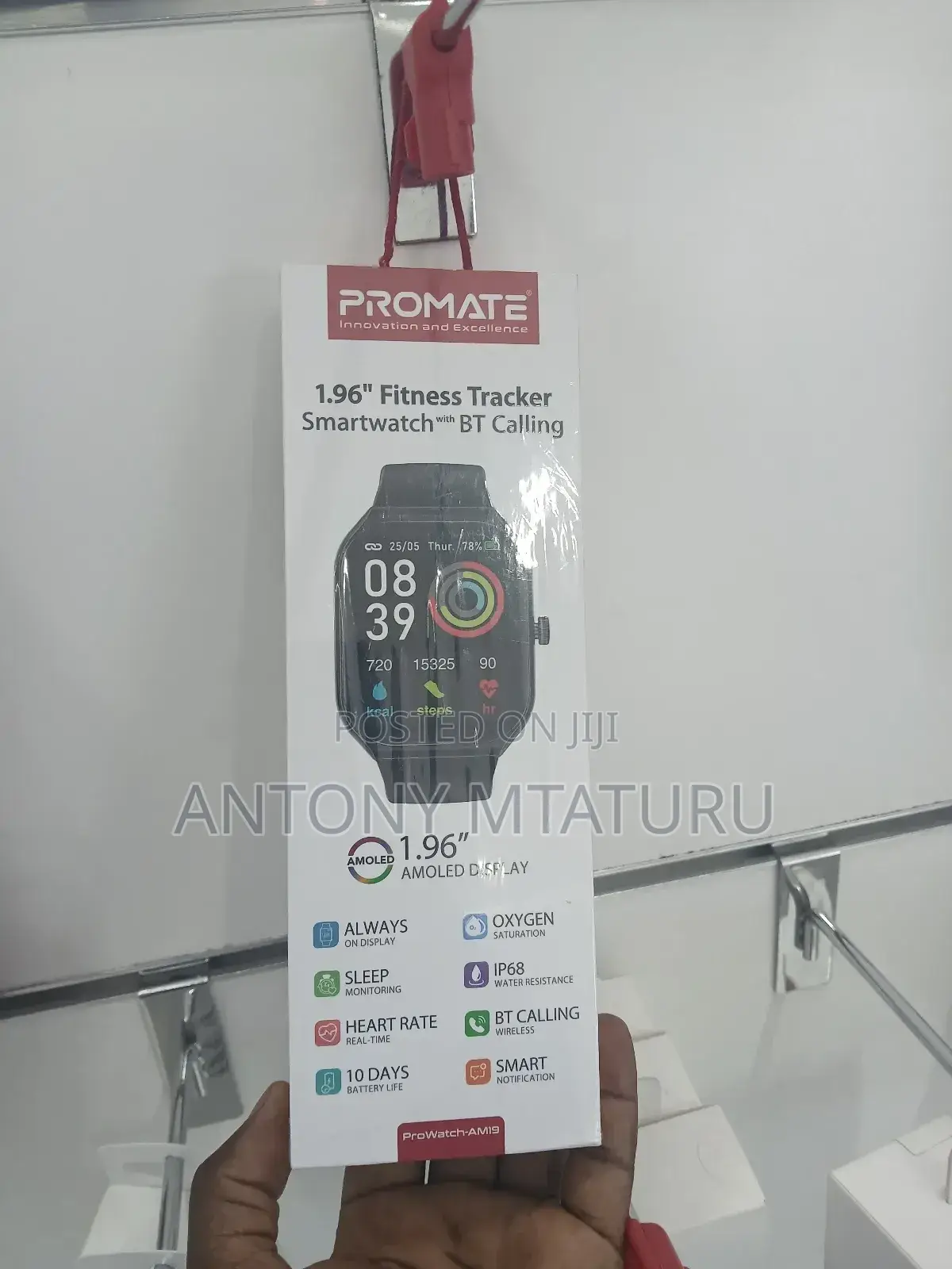 Promate Prowatch-Am19 1.96′′ Fitness Tracker Smartwatch With Bt Call