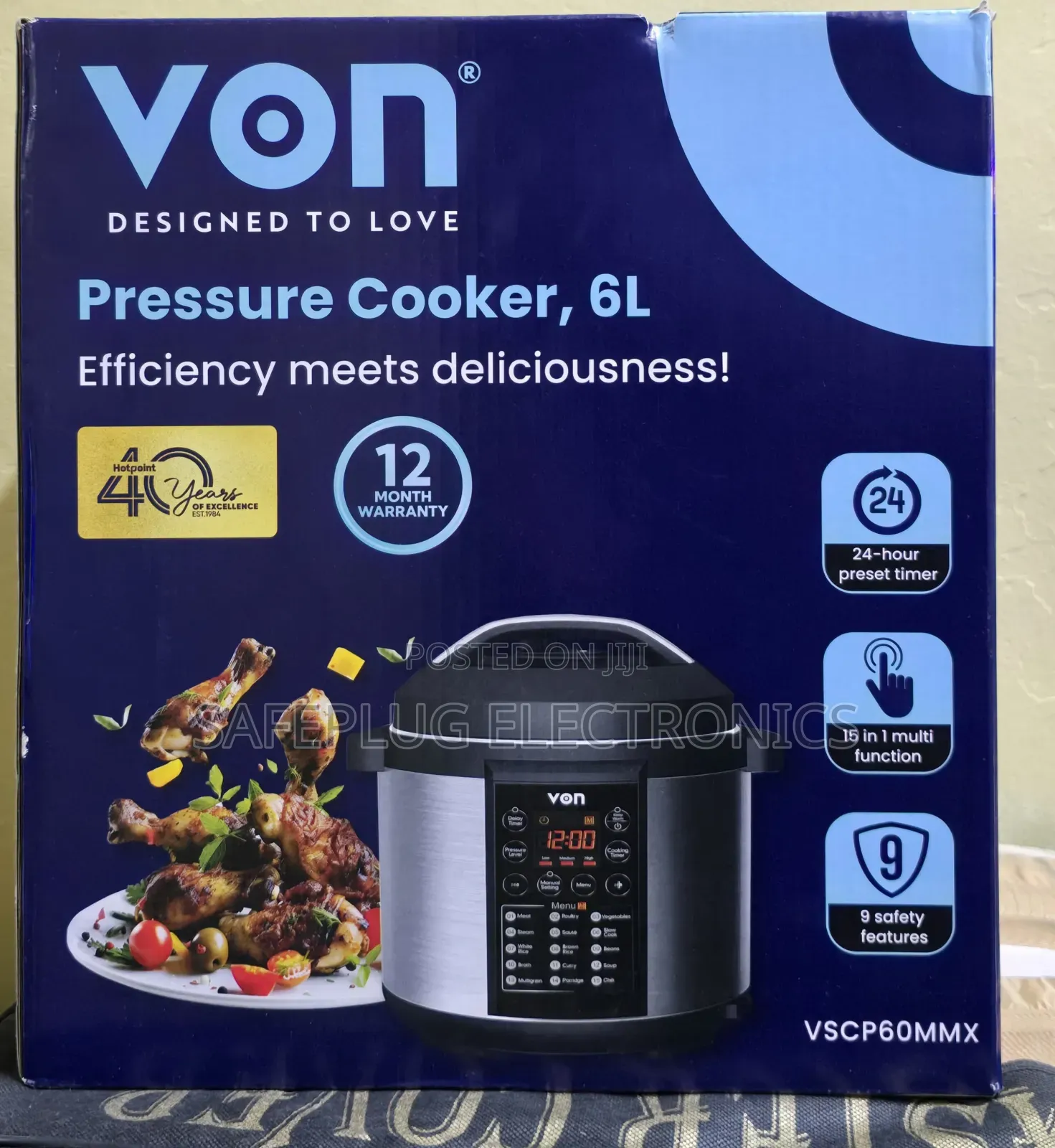 6 Litres Efficient Von Pressure/ Rice Cooker - Multifunctional