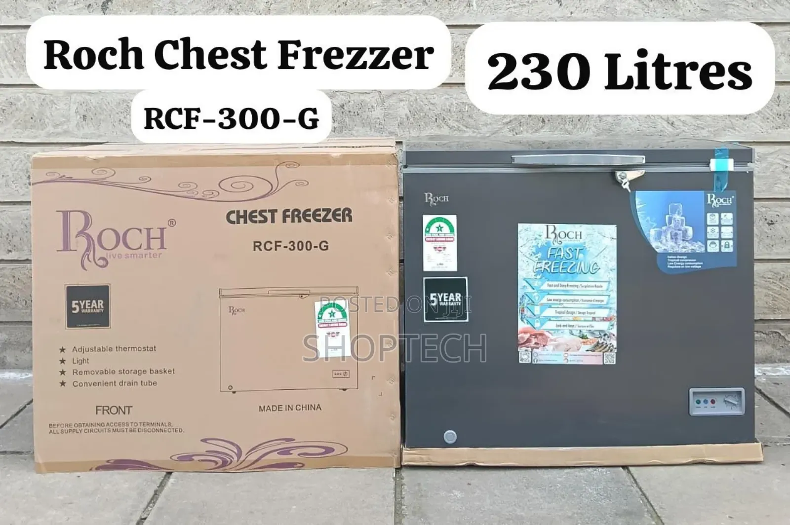 Roch 230 Litres Roch Chest Freezer With Cool Pack Sliding Glass