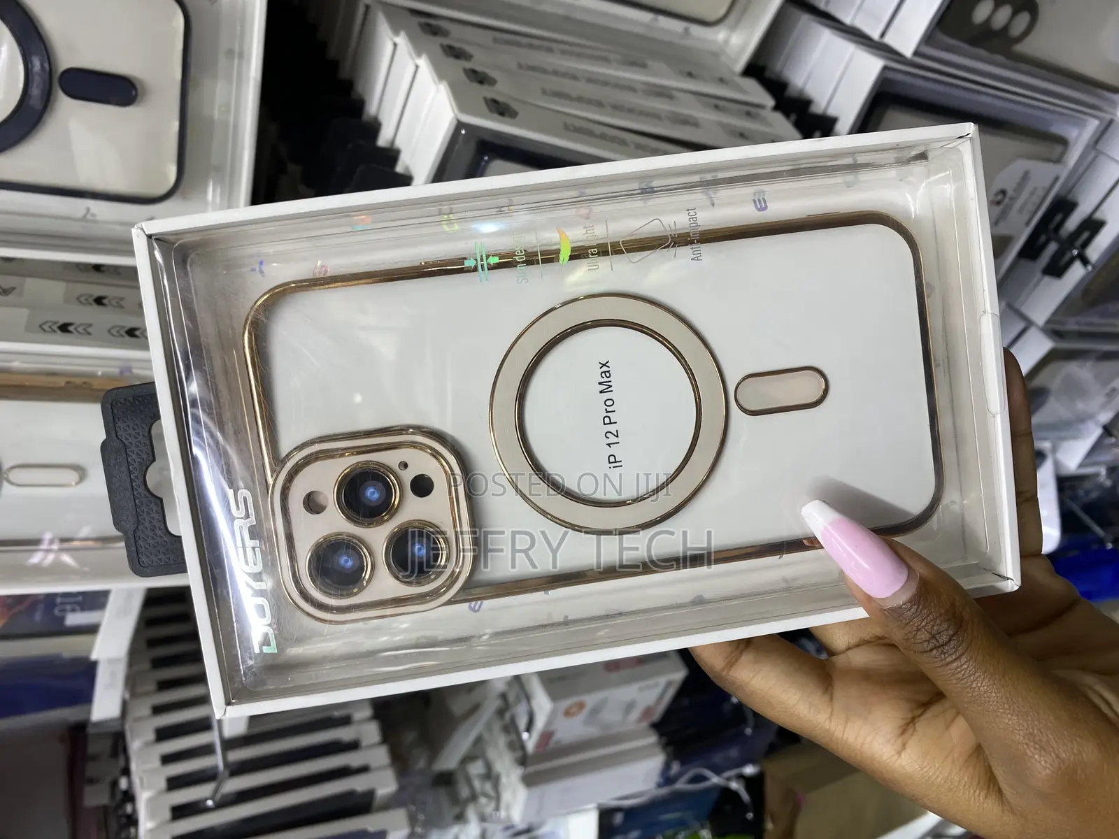 Uioeua Compatible With iPhone 12 Pro Max Magnetic Plated Clear Case