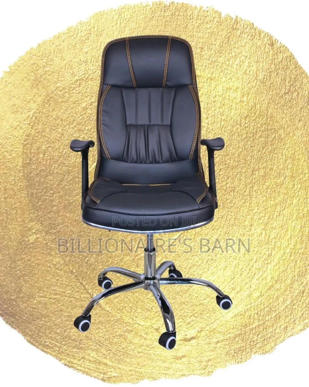 Executive Leather Office Chair | Heavy-duty Swivel Base