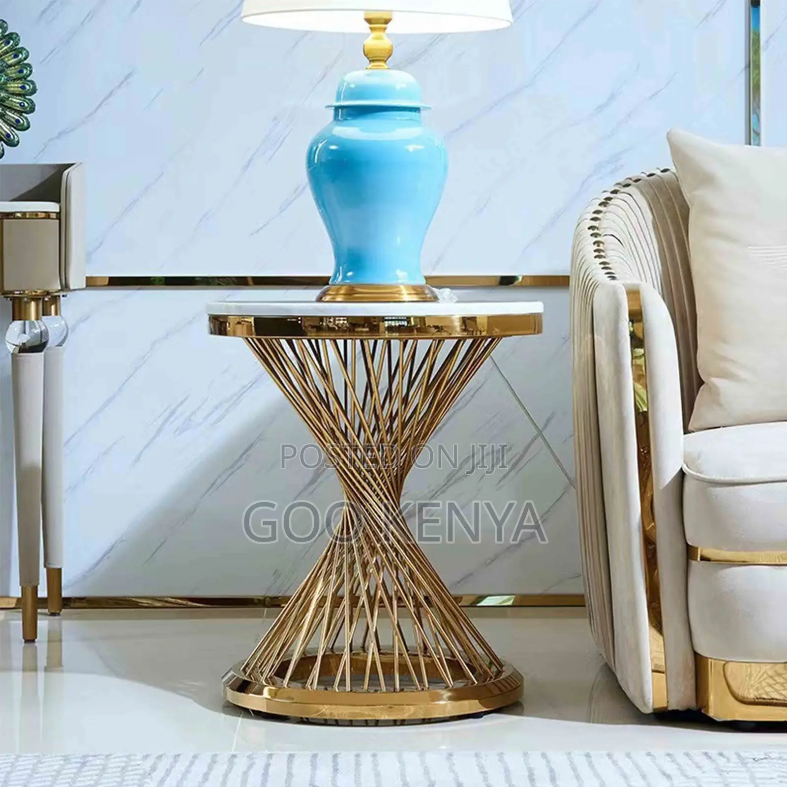 Home Table; Modern Marble Side Table for Living Room