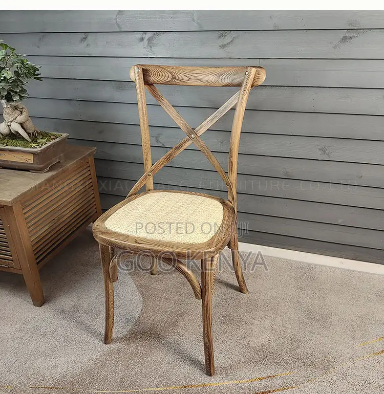 Home Dining Chair; Portable Wooden Armless Garden Chair