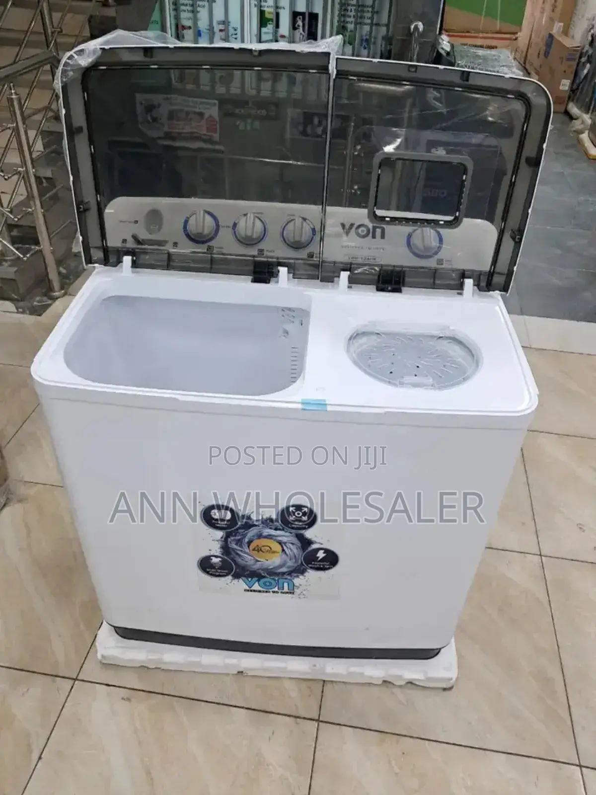 Von 13kgs Washing Machine Twin Tub Wash And Spin