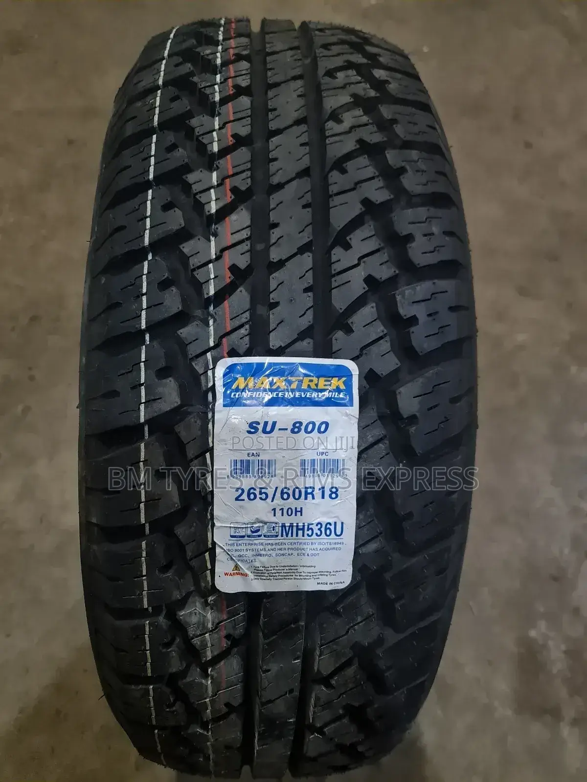 265 /60 R18 Maxtrek Tyres (All Terrrain) New Technology.