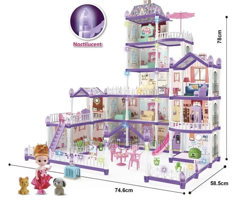 Purple Diy Hoperock Dollhouse Kit for Girls