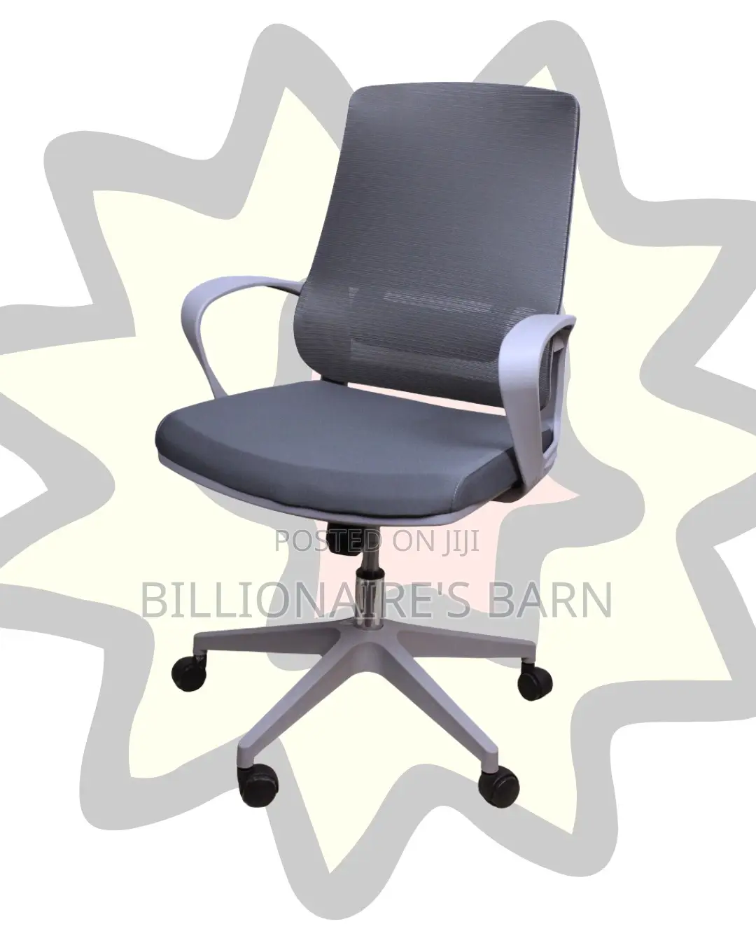 Adjustable Grey Ergonomic Mesh Office Chair | High-density Foam Seat