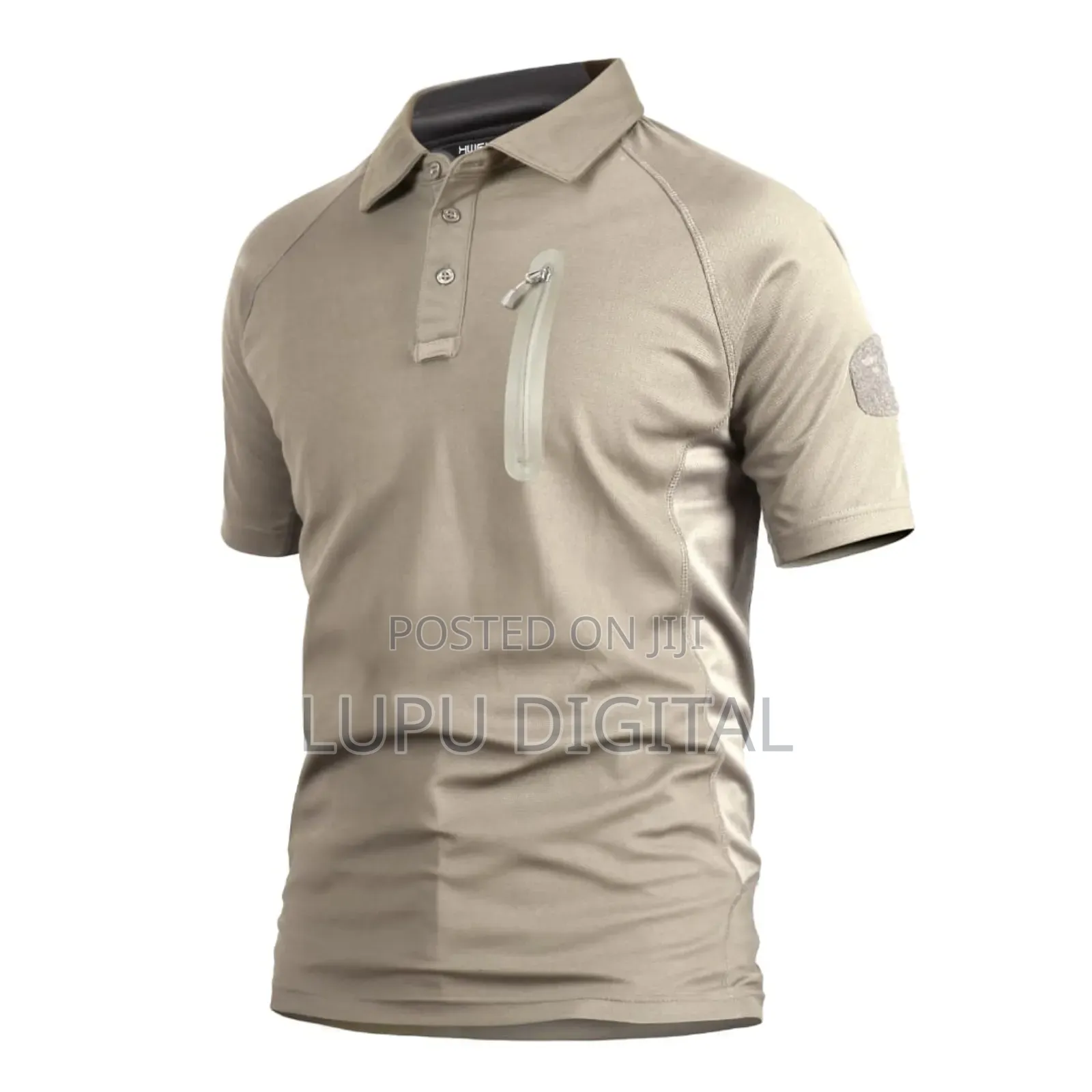 Chest Zip T-Shirts Brown and Green Sizes M,L,Xl, Xxl,Xxxl