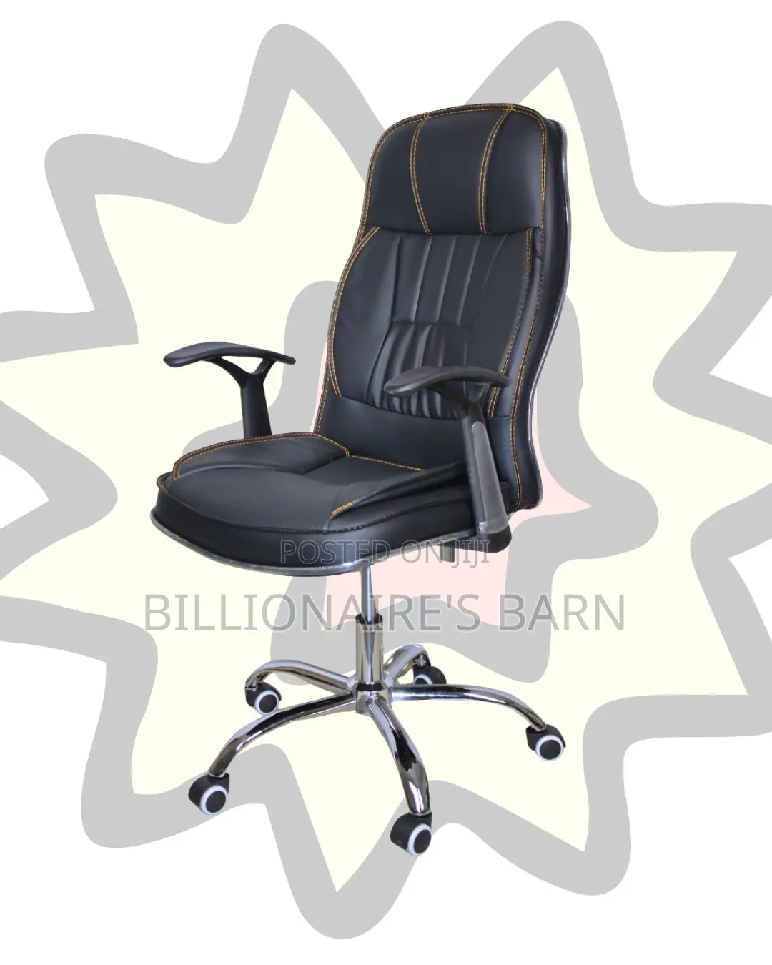 Executive Leather Office Chair | Sleek High-Density Foam Seat