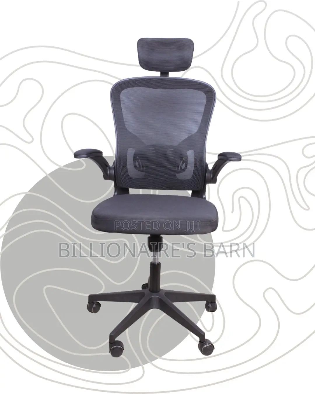 Pro-Grade Grey Ergonomic Office Chair | Padded Armrests