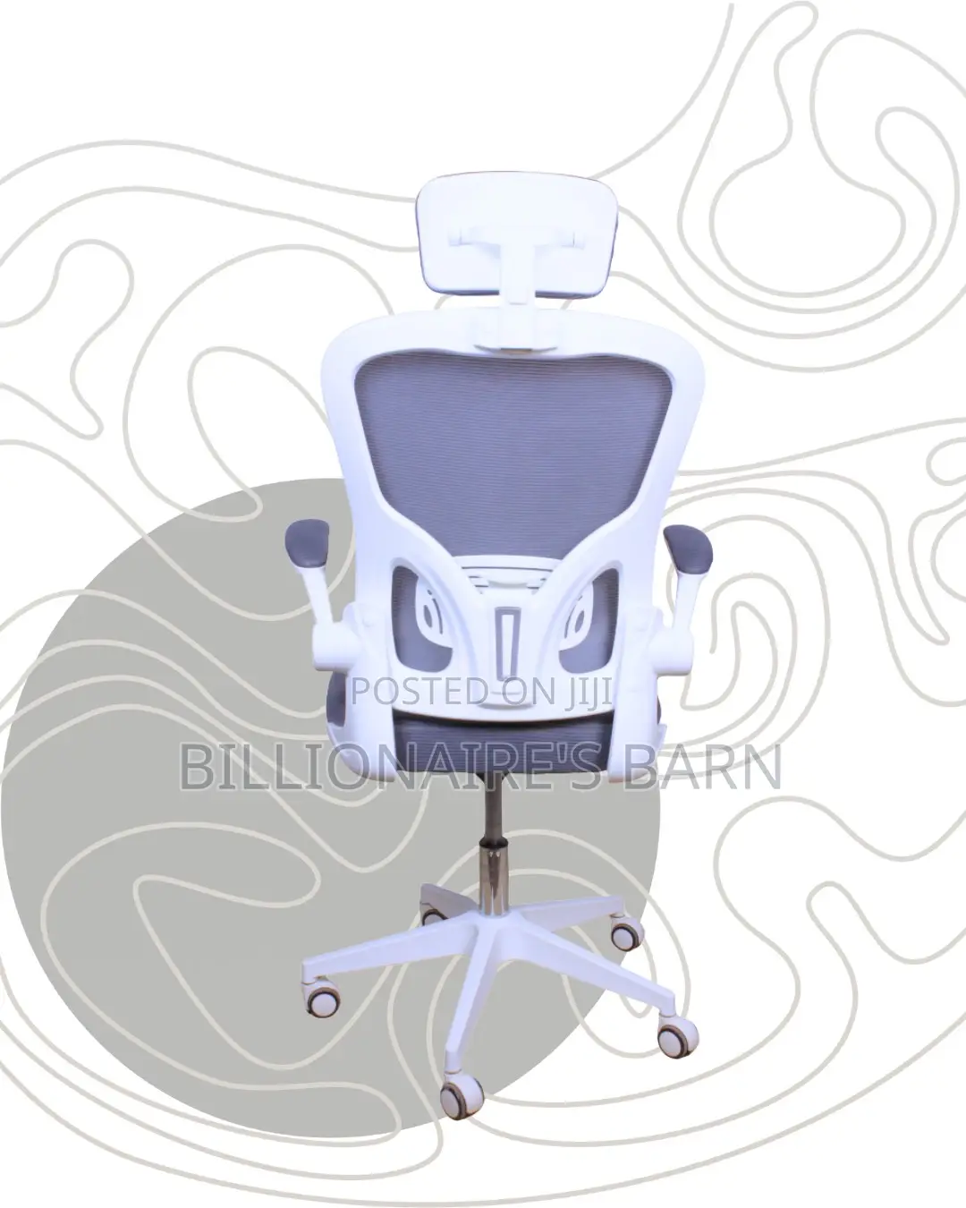 White Ergonomic Office Chair | Stylish Adjustable Height