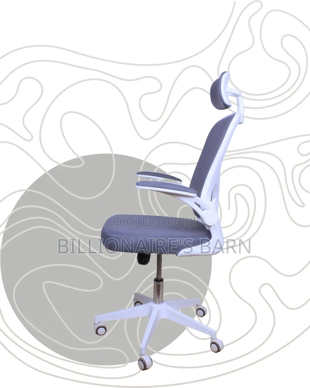 White Ergonomic Office Chair | Stylish Adjustable Height