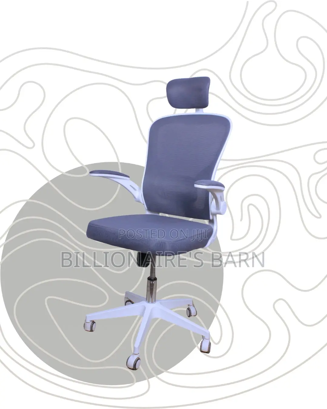 White Ergonomic Office Chair | Stylish Adjustable Height