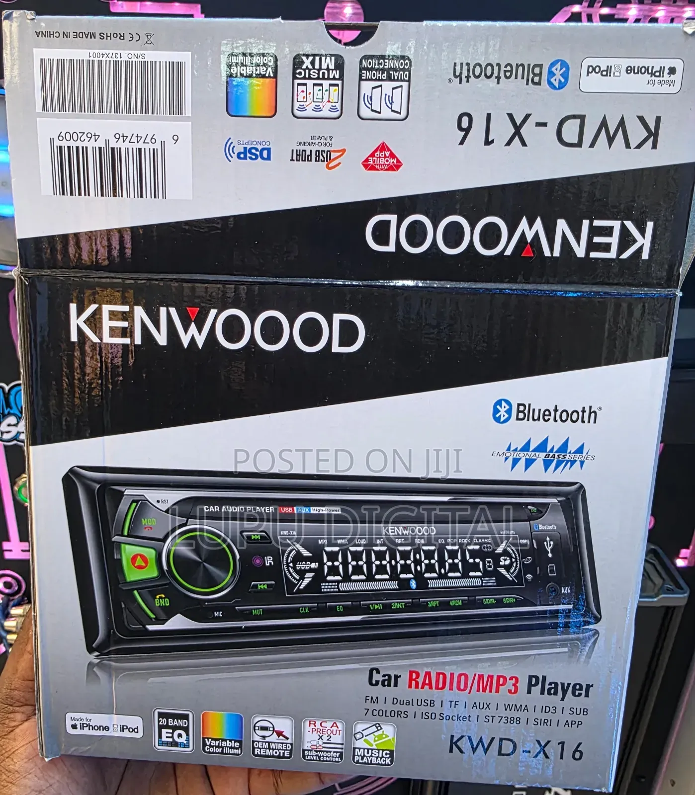Kenwood KWD-X16 Bluetooth Car Radio Mp3 Player Dual Usb Aux Tf Slot